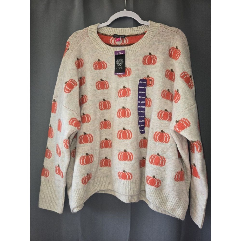 Vince‎ Camuto Women's Knitted Long-Sleeve Pullover Halloween Sweater XXL
